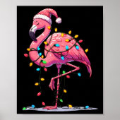 Poster Christmas Flamingo Lover Santa Xmas Women Men Kids (Devant)