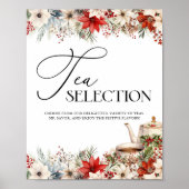 Poster Christmas Floral Holiday Tea Party Tea Selection (Devant)