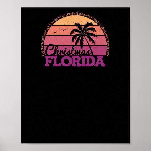 Poster Christmas Florida Retro Sunset Local Pride Logo St (Devant)