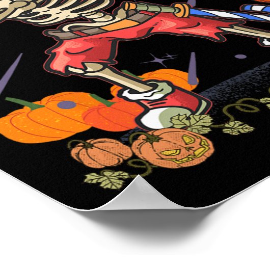 Poster Christmas Fun Père Noël Skeleton Dabbing Halloween (Coin)