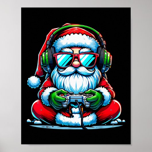 Poster Christmas Gamer Boys Video Game Santa Xmas (Devant)