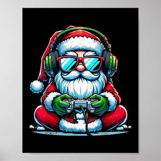 Poster Christmas Gamer Boys Video Game Santa Xmas (Devant)