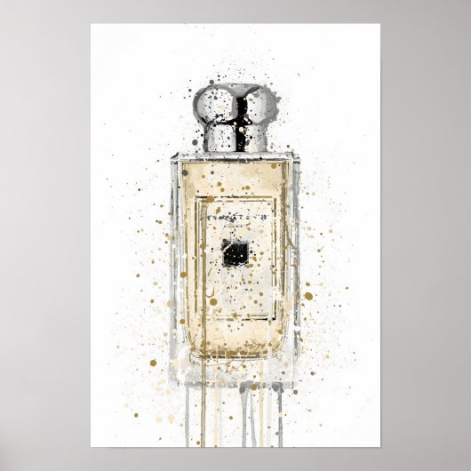 Poster Christmas Gift Fragrance Bottle 'Pale Gold' (Devant)