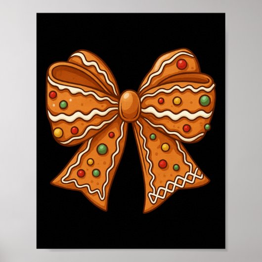 Poster Christmas Gingerbread Coquette Bow Xmas For Men Wo (Devant)
