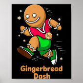 Poster Christmas Gingerbread Dash Running Runner Xmas Mar (Devant)