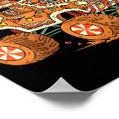 Poster Christmas Gingerbread Man Driving Truck Xmas Light (Coin)