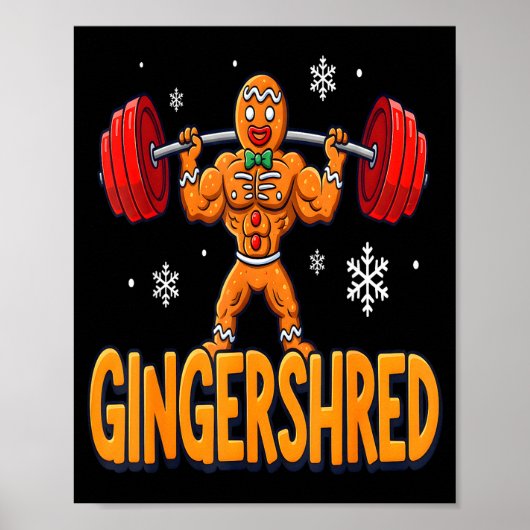Poster Christmas Gingershred Gym Bodybuilding Funny Ginge (Devant)