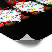 Poster Christmas Gnome Trio Buffalo Plaid Lights Cute Xma (Coin)