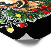 Poster Christmas Golden Retriever Antlers Santa Hat Long  (Coin)