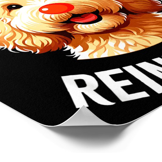 Poster Christmas Goldendoodle Reindeer Doodle Dog Reindoo (Coin)