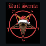 Poster Christmas Hail Père Noël Satanism Goat Satan Bapho<br><div class="desc">Noël Hail Père Noël Satanisme chèvre Baphomet athée Satan</div>