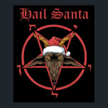 Poster Christmas Hail Père Noël Satanism Goat Satan Bapho<br><div class="desc">Noël Hail Père Noël Satanisme chèvre Baphomet athée Satan</div>