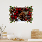 Poster Christmas Holly et Pinecone (Cuisine)