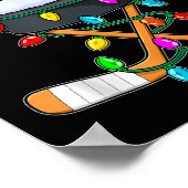 Poster Christmas Ice Hockey Player Santa Hat Xmas Men Boy (Coin)