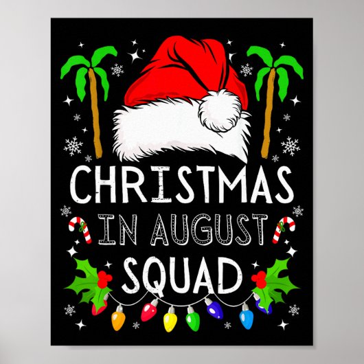 Poster Christmas In August Squad Funny Summer Xmas Men Wo (Devant)