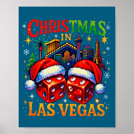 Poster Christmas In Las Vegas Funny Holiday Design Long S (Devant)