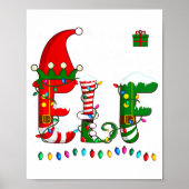 Poster Christmas Light Family Matching Pajamas Softball E (Devant)