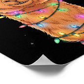 Poster Christmas Lights Alpaca Santa Hat Llama Cute Xmas  (Coin)