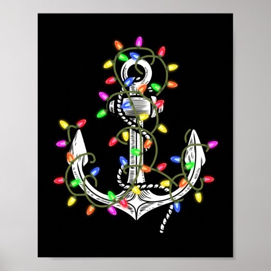 Poster Christmas lights boating sailing cruise (Devant)