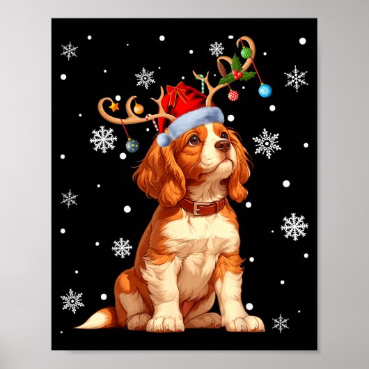 Poster Christmas Lights Cavalier King Charles Spaniel Xma (Devant)