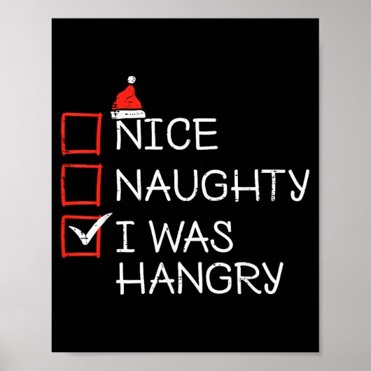 Poster Christmas List Nice Naughty I Was Hangry Xmas Men (Devant)