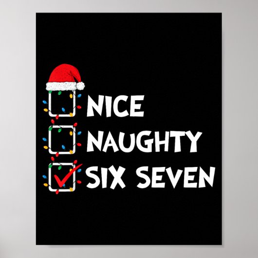 Poster Christmas List Nice Naughty Six Seven Meme 67 6 7  (Devant)