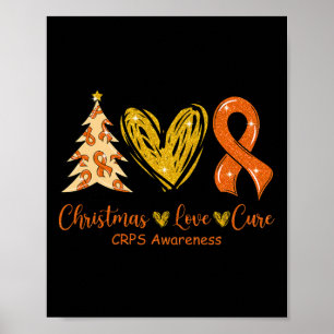 Poster Christmas Love Cure Orange Ribbon Crps Sensibilisa