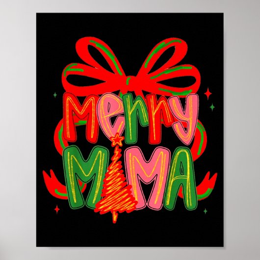 Poster Christmas Mama Coquette Retro Graphic 90s Vintage (Devant)