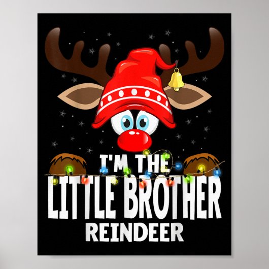 Poster Christmas Matching I'm The Little Brother Reindeer (Devant)