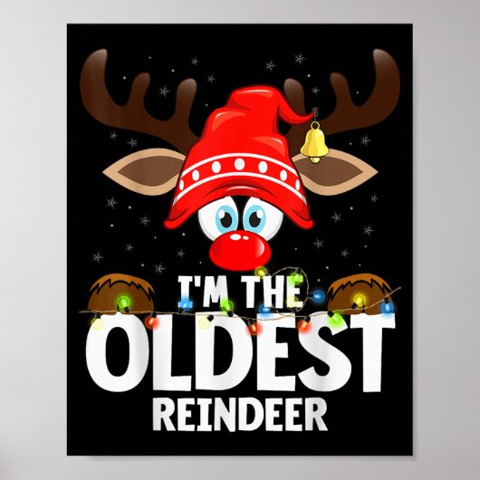 Poster Christmas Matching I'm The Oldest Reindeer  (Devant)