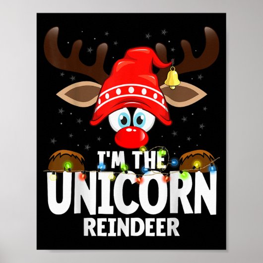 Poster Christmas Matching I'm The Unicorn Reindeer  (Devant)