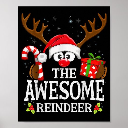 Poster Christmas Matching The Awesome Reindeer Family (Devant)