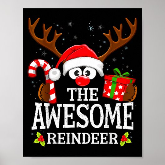 Poster Christmas Matching The Awesome Reindeer Family (Devant)