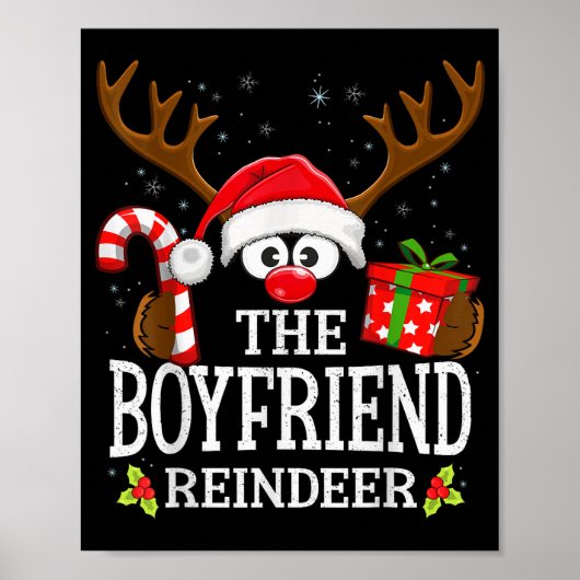 Poster Christmas Matching The Boyfriend Reindeer Family  (Devant)