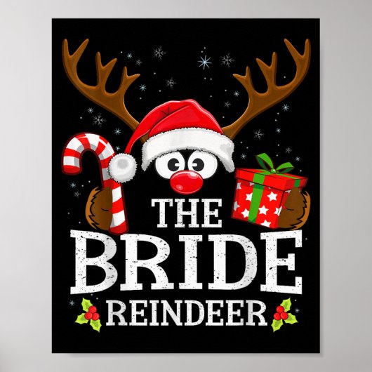 Poster Christmas Matching The Bride Reindeer Family  (Devant)