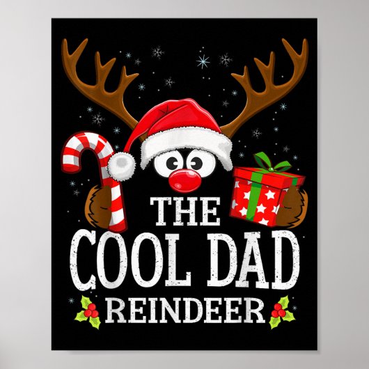Poster Christmas Matching The Cool Dad Reindeer Family (Devant)