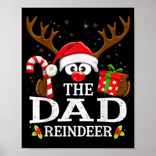 Poster Christmas Matching The Dad Reindeer Family  (Devant)