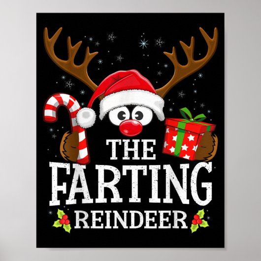 Poster Christmas Matching The Farting Reindeer Family  (Devant)