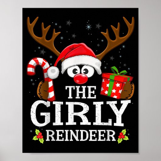 Poster Christmas Matching The Girly Reindeer Family  (Devant)