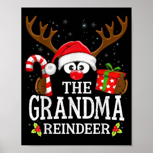 Poster Christmas Matching The Grandma Reindeer Family (Devant)