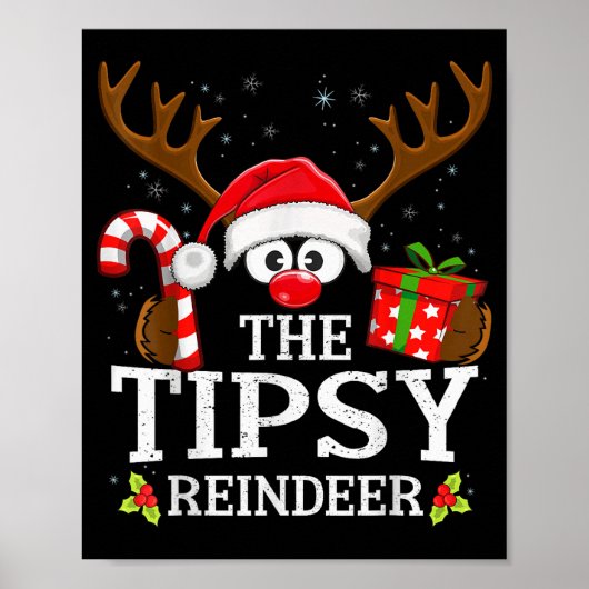 Poster Christmas Matching The Tipsy Reindeer Family  (Devant)