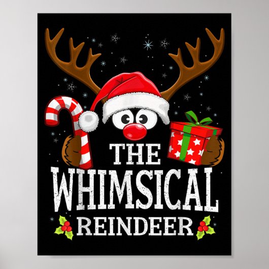 Poster Christmas Matching The Whimsical Reindeer Family (Devant)