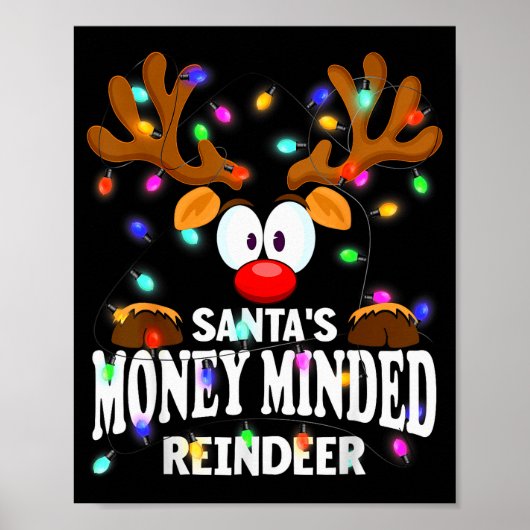 Poster Christmas Men Women Santa's Money Minded Reindeer (Devant)