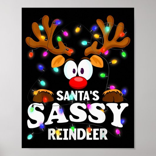 Poster Christmas Men Women Santa's Sy Reindeer  (Devant)