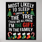 Poster Christmas Most Likely To Sleep Under The Tree I'm  (Devant)