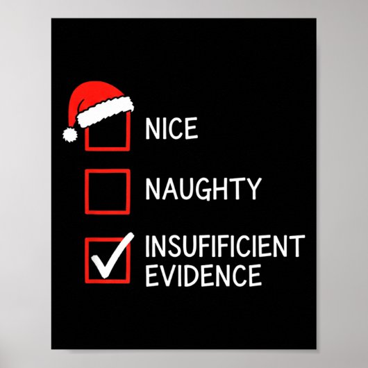 Poster Christmas Nice Naughty Insufficient Evidence Santa (Devant)