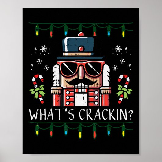 Poster Christmas Nutcracker Whats Crackin Funny Xmas Men  (Devant)