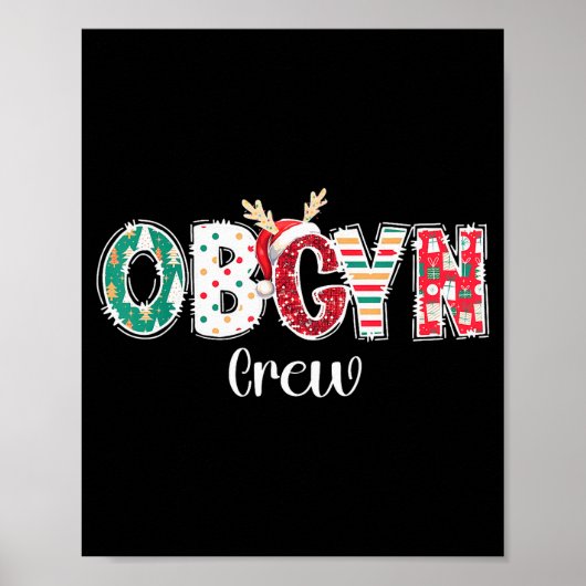 Poster Christmas Obgyn Crew Obstetrics Ob Gyn Group Team (Devant)