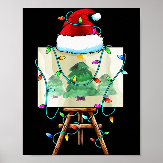 Poster Christmas Painter Design _ Santa Xmas Paint Artist (Devant)