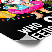 Poster Christmas Palm Tree Santa Surfing Summer Beach Vac (Coin)